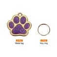 thumbnail image 3 of Uxcell 2 Set Pet ID Tags Cute Paw Shape, 30x30mm Metal Personalized Engraving Up to 5 Lines for Pet Dog ID Tags (Purple), 3 of 6