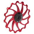 thumbnail image 3 of Polea de cambio trasero de cerámica de 15 dientes para bicicletas de montaña plegables, color rojo, 3 of 8