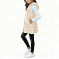 thumbnail image 5 of PINQI Teen Girls Long Hooded Puffer Vest Quilted Lightweight Oversized Zip up Sleeveless Jackets Youth Kids down Coats, 5 of 7