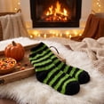 thumbnail image 6 of Cute Halloween Fuzzy Crew Socks for Women Soft Warm Casual Costume Accessories Socks for Fall Home Wear,One Size,Green, 6 of 6