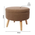 thumbnail image 3 of Taburete otomano de pata alta con asiento acolchado, baúl de almacenaje y tapa de MDF   (Café), 3 of 3