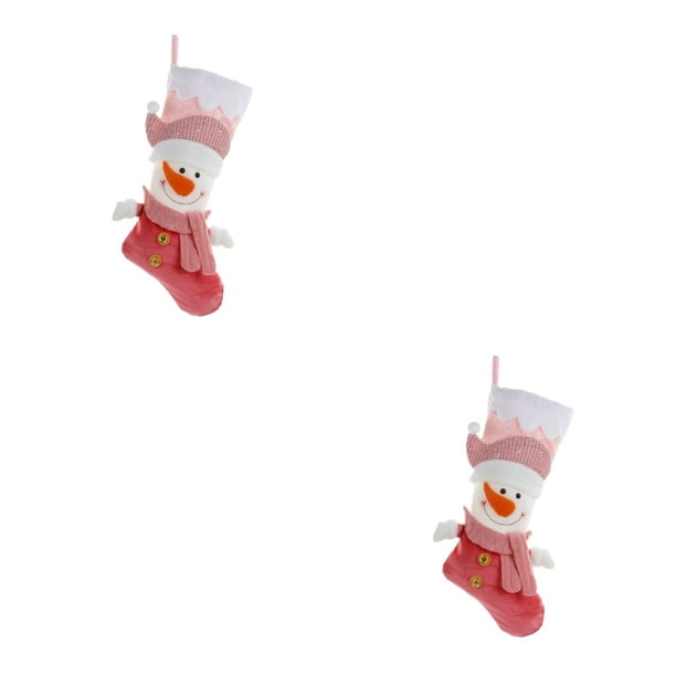 Naiovety Medias navideñas no tejidas de gran capacidad, Adorable hogar, oficina, vacaciones, decoración de árbol de Navidad, bolsa de regalo, muñeco Muñeco de nieve 2piezas Naiovety CBP443556