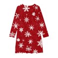 thumbnail image 4 of Generic Girls Ugly Christmas Dresses Crew Neck Snowflake Plaid Graphic Long Sleeve Flared Swing Midi Dress 4-14 Years, 4 of 4