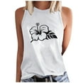 thumbnail image 2 of Aloohaidyvio Tank Tops for Women,Women's Casual Flower Print Basic Tank Tops 2024 Round Neck Soft Sleeveless T-shirt Summer Loose Shirts, 2 of 4