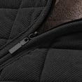 thumbnail image 6 of Men's Stand Collar Corduroy Vest Fleece Lined Zip up Regular Fit Thermal Sleeveless Waistcoat with Pockets for Fall Winter Loungewear Causal Outdoor Work Daily Activities Black XXL, 6 of 8