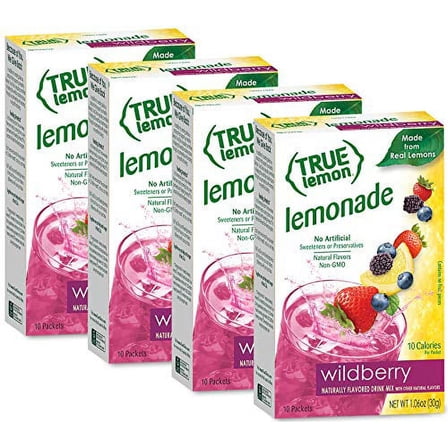 True Lemon WILDBERRY LEMONADE (Pack of 4) 10ct each box. True Citrus
