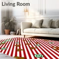 thumbnail image 2 of ODIKA 4'x6' Machine Washable Non-Slip Area Rug, Enchanted Cane Stripe Pathway with Gingerbread Motifs High Traffic Rug with Pad, Red, 632925, 2 of 8