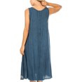 thumbnail image 2 of Sakkas Ilaria Women's Midi Sleeveless Casual Loose Flare Print Dress Caftan Pocket - TD42-803-Navy - One Size, 2 of 5