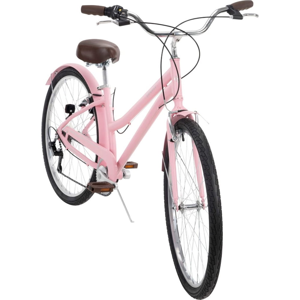 Huffy 26770 Sienna Women's 27.5inch 7-Speed Comfort Bike - Pale Pink Bundle with 2 YR CPS Enhanced Protection Pack
