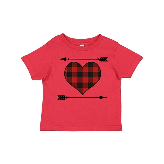 Inktastic Buffalo Plaid Valentines Day Heart Boys or Girls Toddler T-Shirt