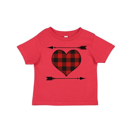 

Inktastic Buffalo Plaid Valentines Day Heart Boys or Girls Toddler T-Shirt