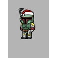 thumbnail image 2 of Men's Star Wars Boba Fett Santa Hat Cartoon Pull Over Hoodie Athletic Heather 2X Large, 2 of 4