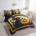 thumbnail image 3 of Manfei Lovely Car Kitten 7 Pieces Bedding Comforter Set,Funny Pumpkin Bats Full Bedding Set,Kids Halloween Theme Fitted Sheet Flat Sheet For Teens,Luxury Bedroom Decor Reversible, 3 of 8
