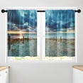 thumbnail image 4 of dinii Black White Buffalo Plaid Check Kitchen Curtains, Farmhouse Sunflower Short Window Drapes Set of 2, Window Treatment Tier Curtains for Kitchen Over Sink Bathroom Decor (26x36 Inch), 4 of 6