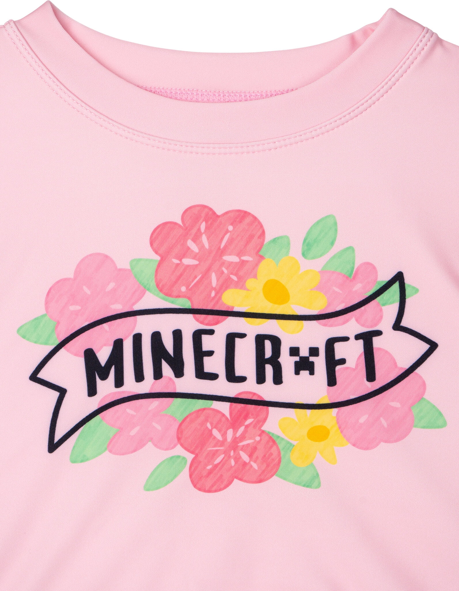 Minecraft Rash Guard and Bikini Bottom UPF 50+ Swim Set Little Kid to Big Kid