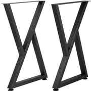 VEVOR 28x18 inch Z Shape Metal Table Legs, Set of 2, Heavy Duty Desk/Bench Legs, Wrought Iron Furniture Bases