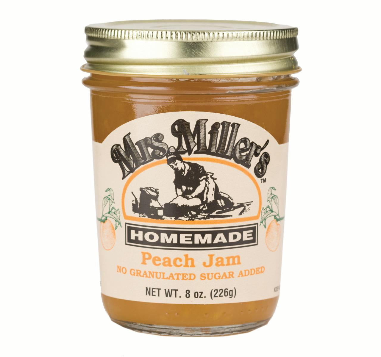 Mrs. Miller's No Sugar Peach Jam 8 oz. (2 Jars)