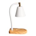 thumbnail image 2 of Lámpara de mesa creativa con base de madera para la decoración de la mesita de noche. Blanco, 2 of 9