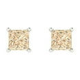 thumbnail image 3 of Clara Pucci 1.5Ct Natural Morganite Princess Cut VVS1 Push Back Stud 18k Solid hypoallergenic Gold Designer Earrings For February, 3 of 7
