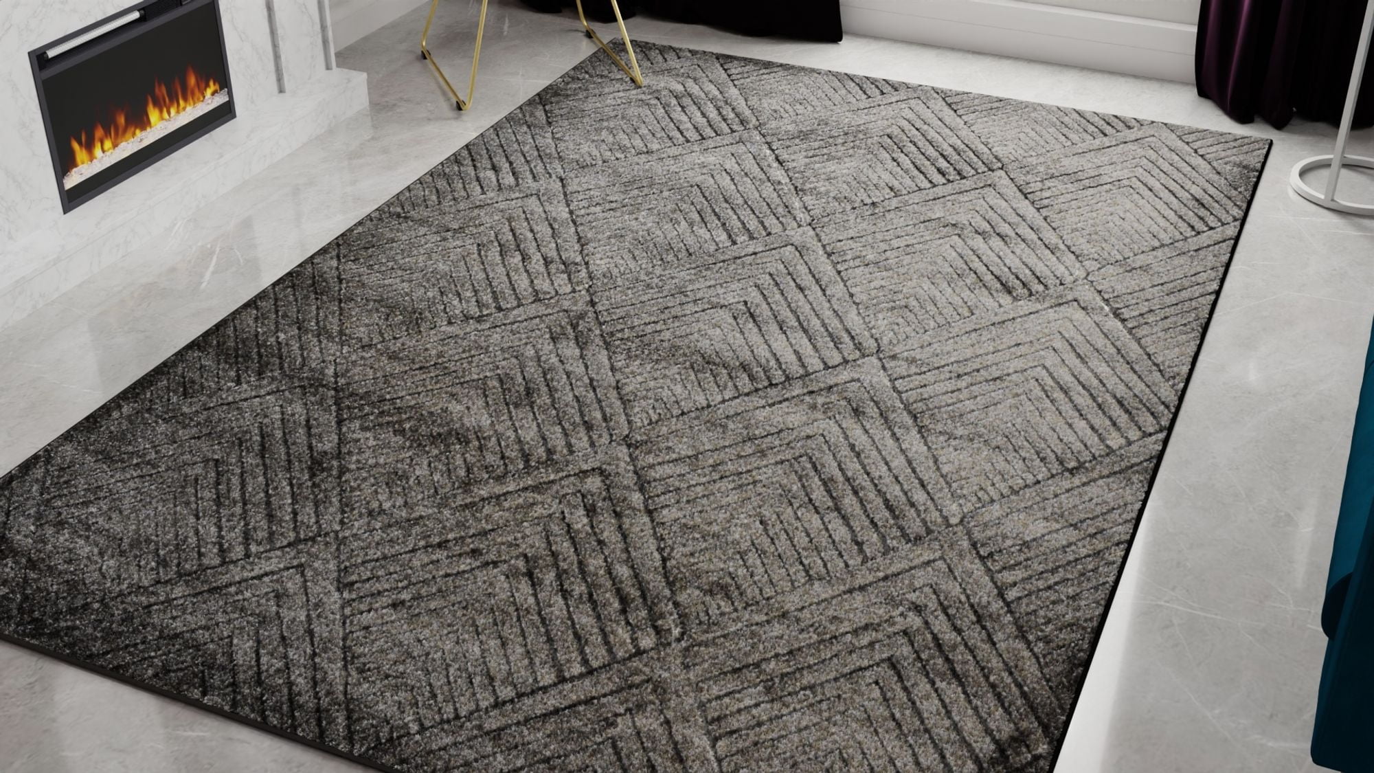 Rugs America Chanai CN30D Contemporary Geometric 5'0" X 7'0" Area Rug