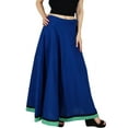 thumbnail image 1 of Bimba Women Long Maxi Cotton Skirt A-Line Flaired Skirts With Drawstring Waist, 1 of 1