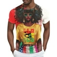 thumbnail image 1 of Men's Round Neck Short Sleeve Printed Shirt African American History Month Soft Top, 1 of 4