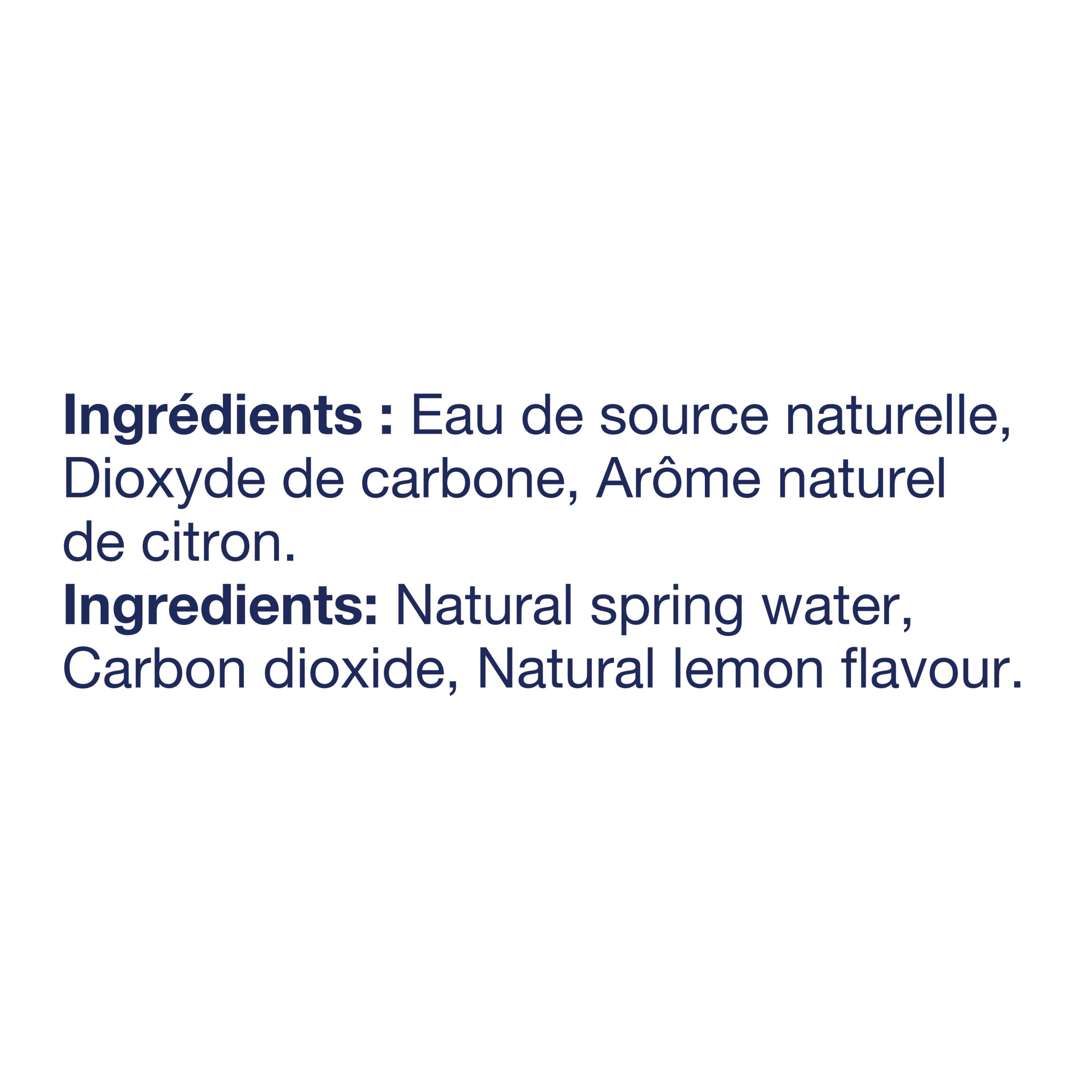 Montellier Lemon Carbonated Natural Spring Water 6 x 1 L, Bottles, 6 x 1 L