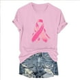 thumbnail image 4 of CLOISE Cancer Shirts for Women Short Sleeve Crewneck Tee Shirts Ribbon Oversized Breast Cancer Fight Tops Cute Comfort Tshirts Cancer Survivor Gifts Outfits Pink 2XL, 4 of 4