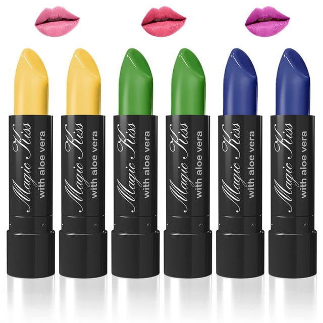 Set de pintalabios Magic Kiss Color Changing Matte, 6 unidades, con aloe vera