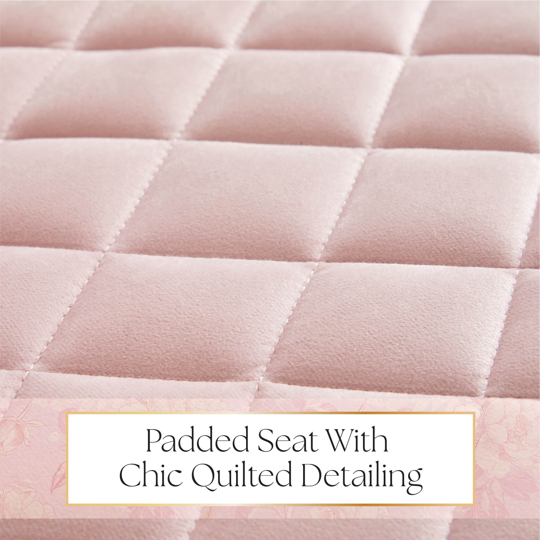 Petals & Pearls Figural Pink Bow Vanity Chair