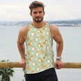 thumbnail image 6 of Lsque Dog And Flower Pattern Mens Tank Tops Muscle Athletic Quick Dry Sleeveless Workout Fitness T Shirts Beach Tank Top, Loose-fit Sleeveless Shirt for Men-Medium, 6 of 7