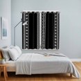 thumbnail image 5 of Curtains 63 Inch Length 2 Panels, Black Boho Grommets Window Treatment Curtain, Vintage Abstract Striped Geometric Motifs Thermal Curtains Drapes for Living Room/Bathroom, 5 of 9