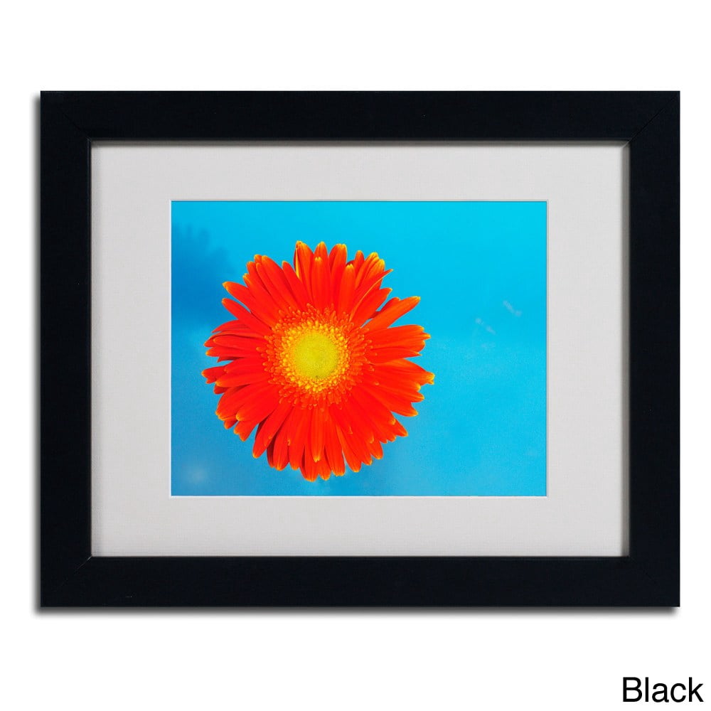 Trademark Fine Art 'Orange and Blue' 16' x 20' Wood Frame Art
