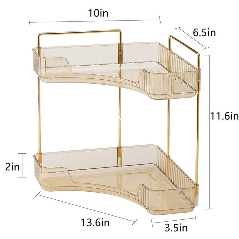 NIUBEE 2 Tier Acrylic Bathroom Counter Organizer, Clear Bathroom Countertop  Corner Organizer, 2-Tier Corner Storage Shelf Vanity Trays, Home Storage  for Makeup Cosmetics Perfume, Gift 