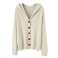 thumbnail image 2 of Womens Button Down Hooded Cardigan Sweaters, Knit Hoodie Coat Jacket, Soft and Comfortable Color L, 2 of 5