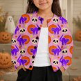 thumbnail image 2 of JFTTX Girls Halloween Cardigan Long Sleeve Button Down Sweaters for Girls Hallowmas Funny Graphic Fall Winter Jackets, 2 of 4