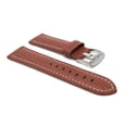 thumbnail image 3 of 26mm Classic Leather Buffalo Pattern Watch Strap Band, White Stitching, Stainless Steel Buckle, 3 of 7