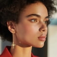 thumbnail image 4 of 14K Solid Yellow Gold Box Chain Link Holy Cross Threader Christian Religious Drop Dangle Earrings, 4 of 10