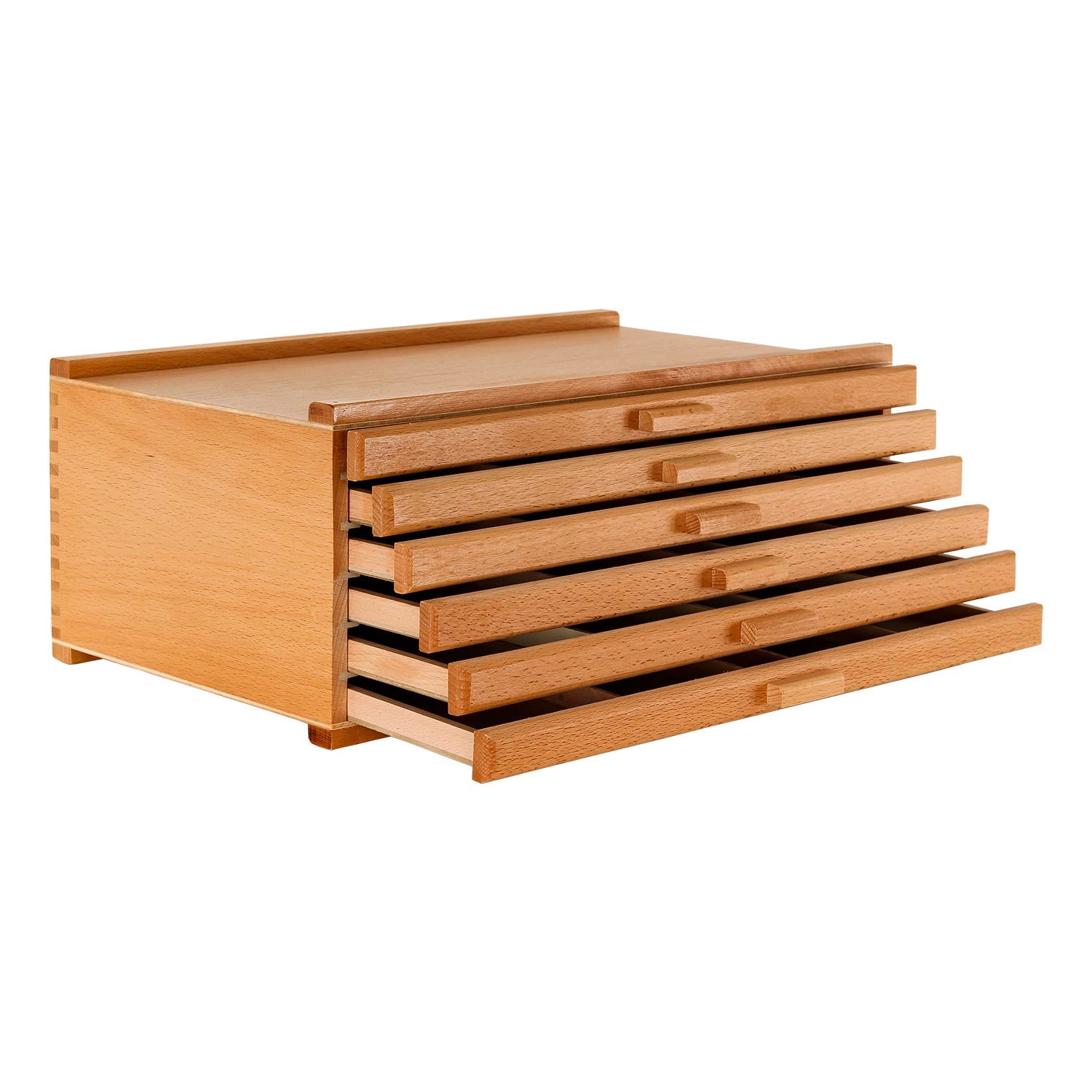U.S. Art Supply 6 Drawer Wood Artist Supply Storage Box - Pastels