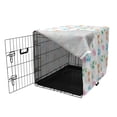 thumbnail image 3 of Fox Dog Crate Cover, Repetitive Pine Tree and Fox Cartoon Illustration Print on Plain Backdrop, Easy to Use Pet Kennel Cover for Medium Large Dogs, 35" x 23" x 27", White Multicolor, by Ambesonne, 3 of 6