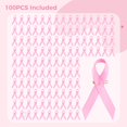 thumbnail image 5 of Pink Awareness Ribbon, 100Pcs Breast Cancer Charity Event Fundraising Lapel Pins, Hope Ribbon Brooch for Women, 5 of 6