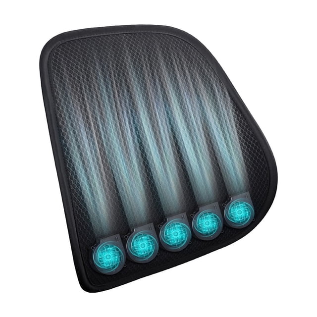 Pisexur Accesorios para coches, Electrónica para cochesCojín de cintura para coche con ventilador USB, ventilación y respaldo, transpirable, disipación de calor, para asiento de oficina y coche, prot