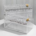 thumbnail image 2 of Transparent Vertical Stripe Tissue Box Holder Tissue Box Set, Living Room Bedroom Bathroom Household Tissue Box (White,M), 2 of 5