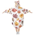 thumbnail image 2 of FORMRS Wearable Blanket Hoodie with Sleeves for Kids Cozy Flannel Sweatshirt, Gray Autumn Leaves, 2 of 7