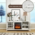 thumbnail image 2 of Giantex Electric Fireplace TV Stand, TV Console w/Adjustable Flame & Shelves, Farmhouse Media Entertainment Center, White, 2 of 7