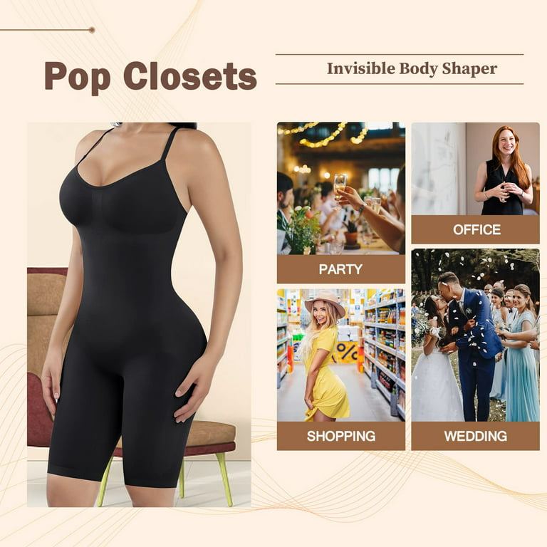 Pop Closets Shapewear for Women Tummy Control Full Bust Body Shaper  Bodysuit Butt Lifter Thigh Slimmer for Wedding Parrty