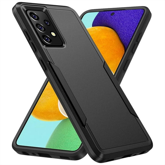 Dual Layer Samsung Galaxy A52 5G Case, Tough Durable Designed Anti-Fingerprint Shockproof A52 4G Phone Case, Heavy Duty Protection Cover for Galaxy A52s 5G 6.5", Black
