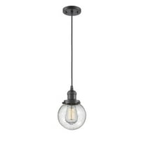 201C-OB-G204-6-Innovations Lighting-Beacon - 1 Light Cord Hung Mini Pendant In Industrial Style-9.5 Inches Tall and 6 Inches Wide-Oil Rubbed Bronze