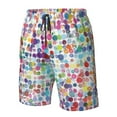 thumbnail image 5 of Disketp Men'S Swim Trunks Hawaiian Breathable Surf Beach Swimsuits Mesh Lining Beach Shorts With Pockets-Colorful Watercolor Dots, 5 of 9