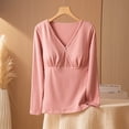 thumbnail image 2 of Hesxuno Women Long Sleeve T Shirts V Neck Wrap Cotton Tops Casual Built-In Bra Maternity Shirts Belly friendly Nursing Clothes Summer Spring Lounge Tee Shirts Pink XXL, 2 of 6